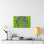 Bladstructuur nummer 8 poster, mat, horizontaal, groene botanische muurdecoratie 
