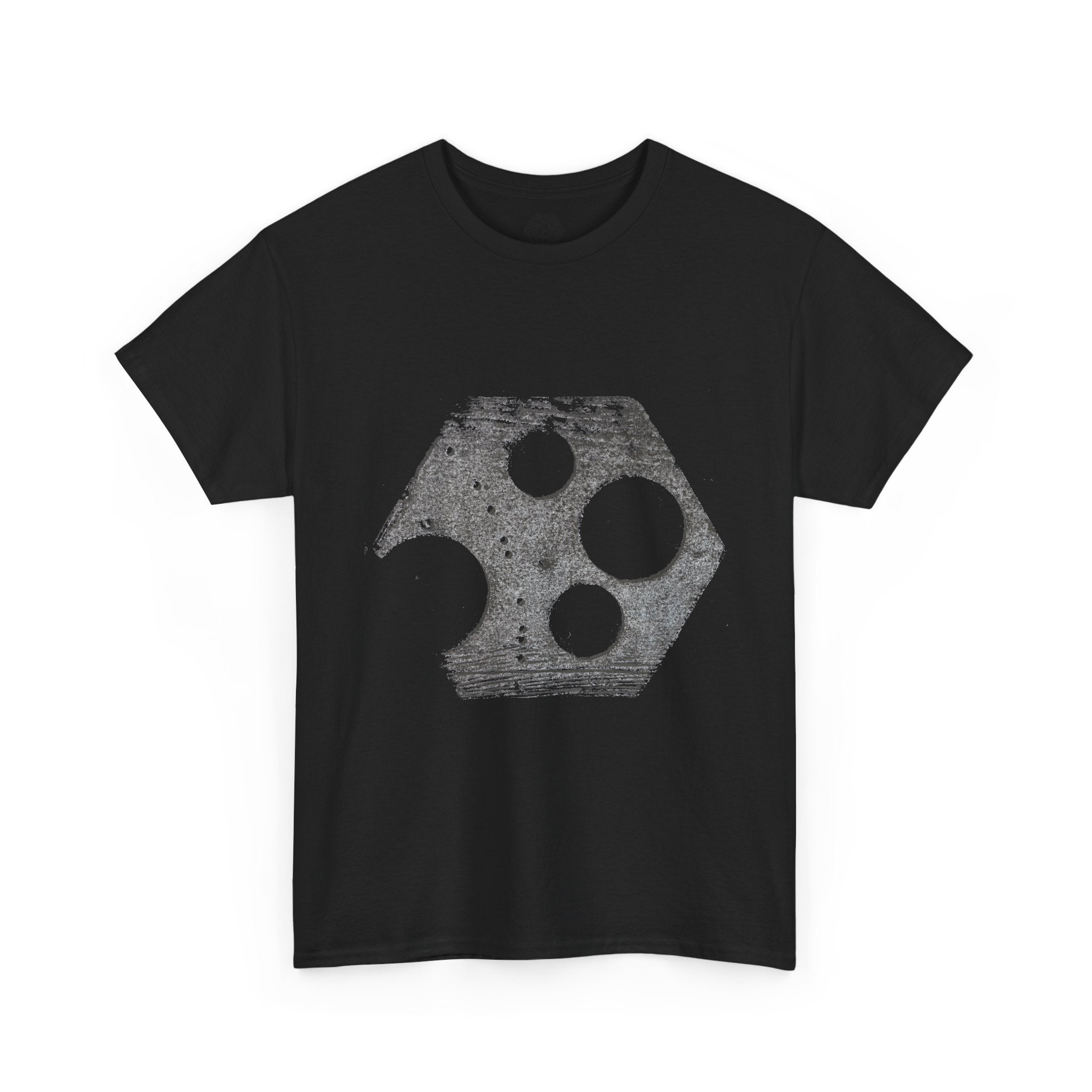 Hexagon Circles Graphic Tee — Digital Manual Print Art