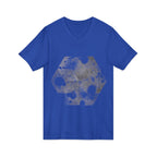 Hex Moon Graphic V-Neck Tee Design Hex23 — Distressed Space Cheese Vintage Astronomy V-Neck T-Shirt
