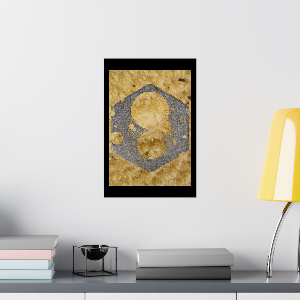 Industrial Metal Plate on Plywood Poster | Matte Vertical Poster