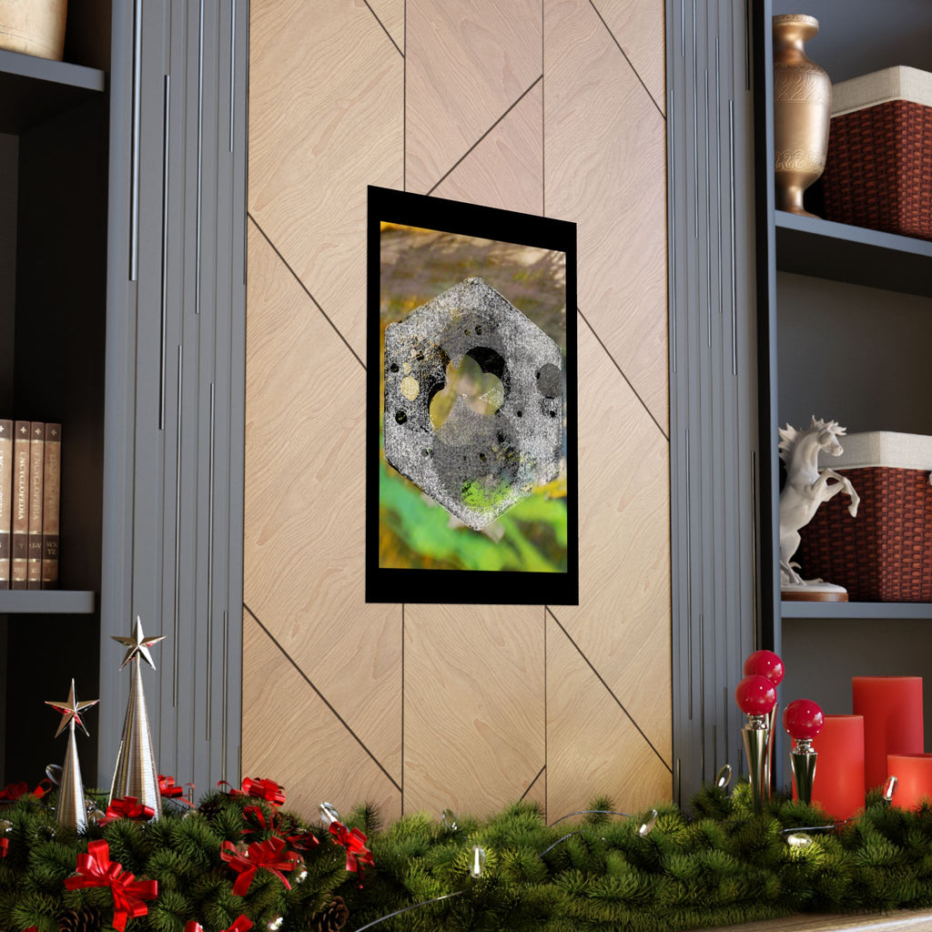 Abstract Hexagon Stone Matte Poster — Botanical Texture Wall Art