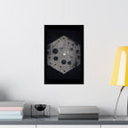 Matte Poster — Abstract Hexagon Moon Art (Minimalist Monochrome Wall Print)