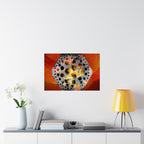 Abstract Hexagon Floral Matte Poster — Bold Orange Modern Wall Art
