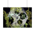 Abstract Green Coral Reef Poster — Ocean-Inspired Horizontal Wall Art