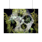 Abstract Green Coral Reef Poster — Ocean-Inspired Horizontal Wall Art