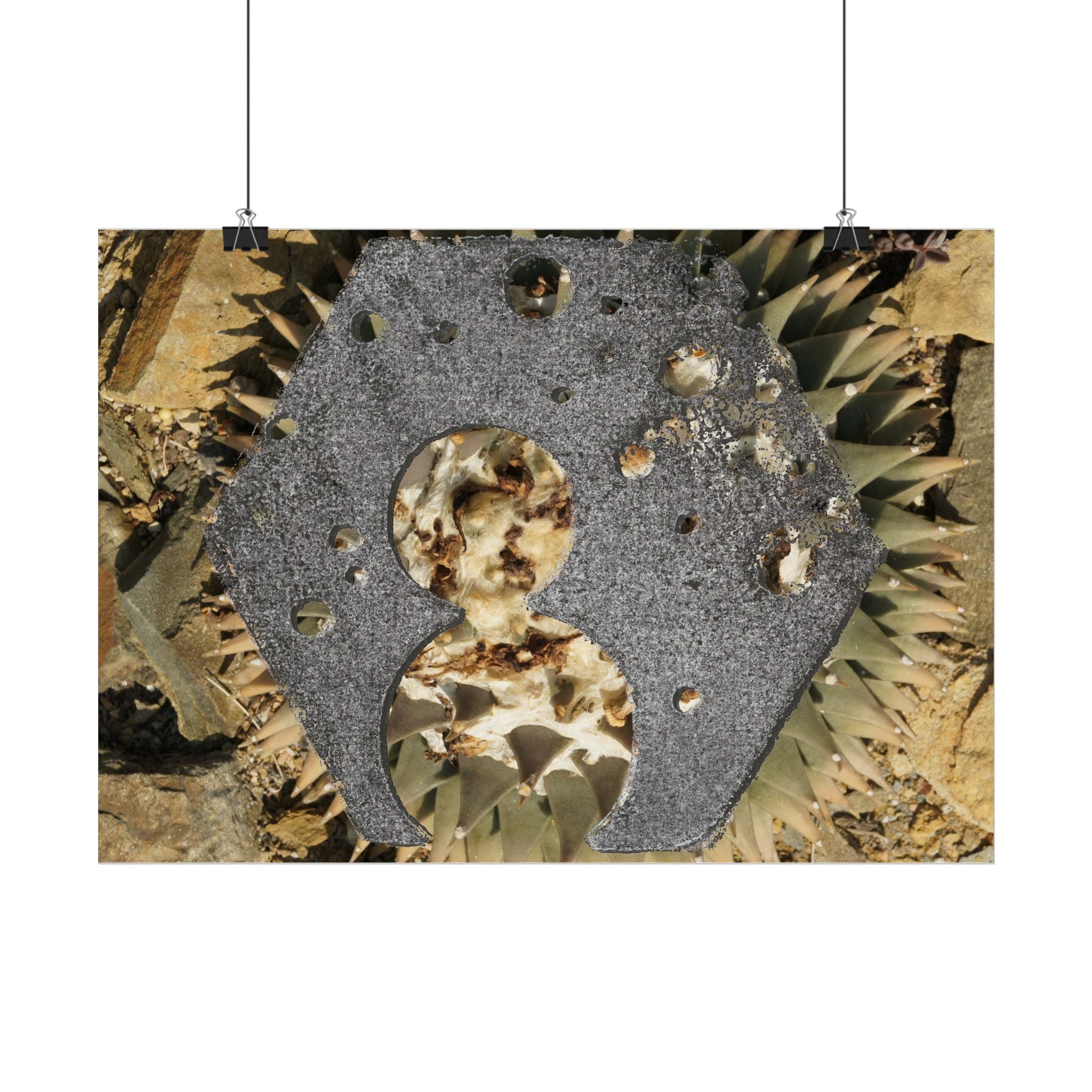 Abstracte geode collage horizontale poster | Muurdecoratie met minerale textuur 
