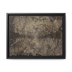 Framed Matte Canvas Art, no 12 — Twin Tree Wood-Carving Reproduction (Black & Sunbleached)