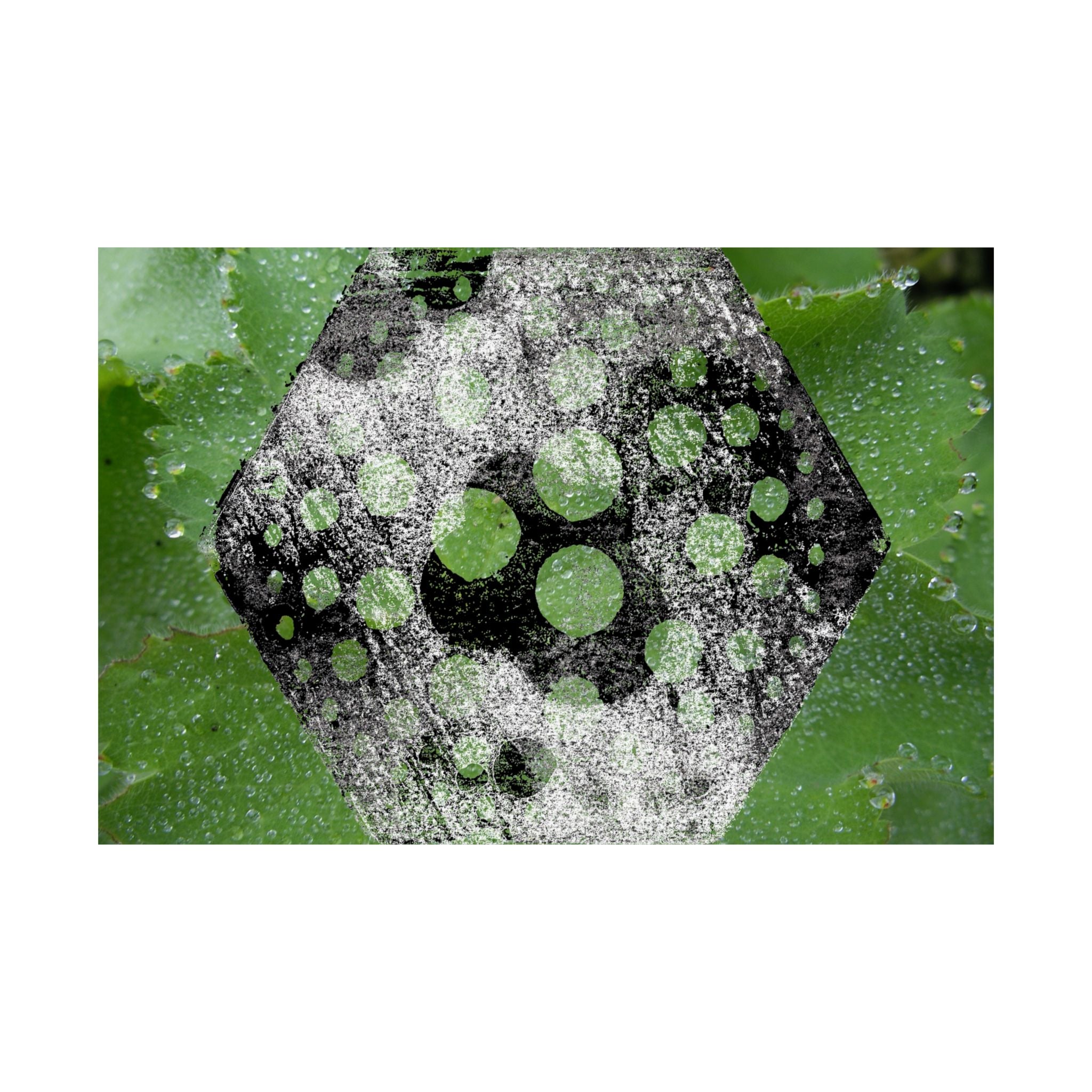 Matte Horizontal Poster — Green Hexagon Botanical Abstract Wall Art