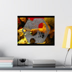 Abstracte Hex Overlay Matte Poster — Moderne Kunst Muurprint 