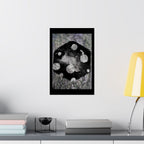 Abstract Black Dice Matte Vertical Poster — Grunge Monochrome Game Art