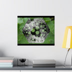 Matte Horizontal Poster — Green Hexagon Botanical Abstract Wall Art