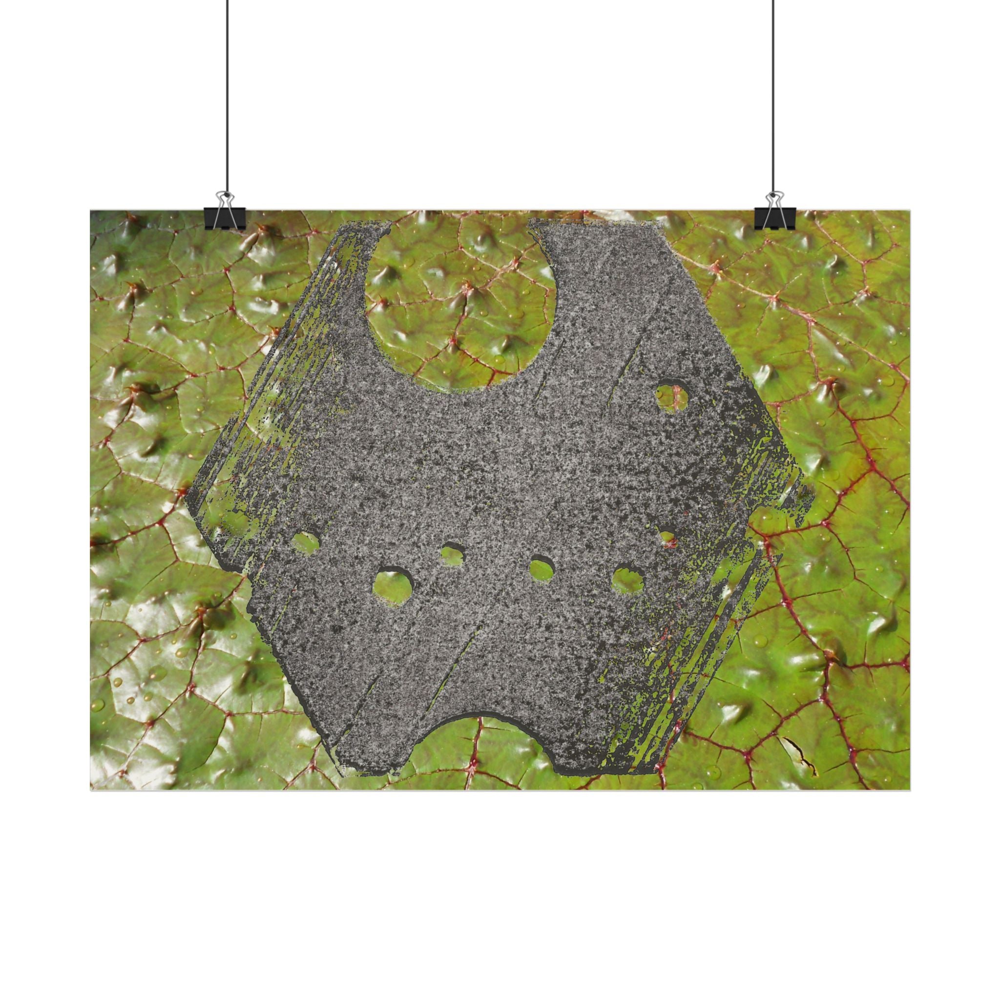 Abstracte geometrische bladstructuur poster | Horizontale muurdecoratie 