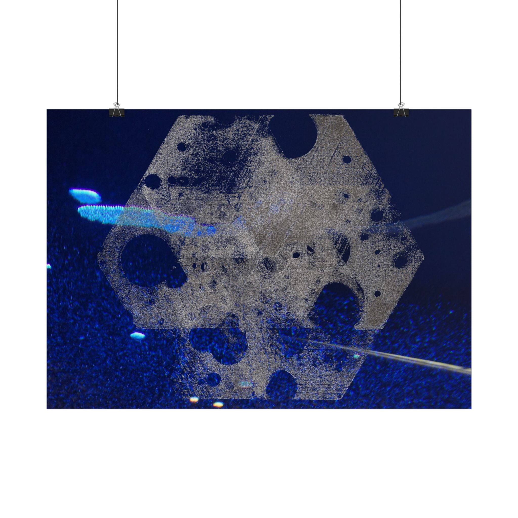 Abstracte poster met blauwe ruimte — Horizontale kunstprint 