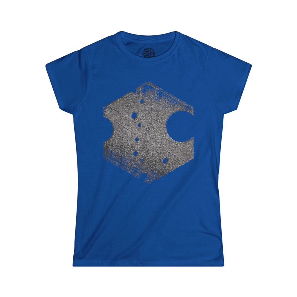 Hexagon Vintage Graphic Tee — Distressed Geometric Women’s T-Shirt