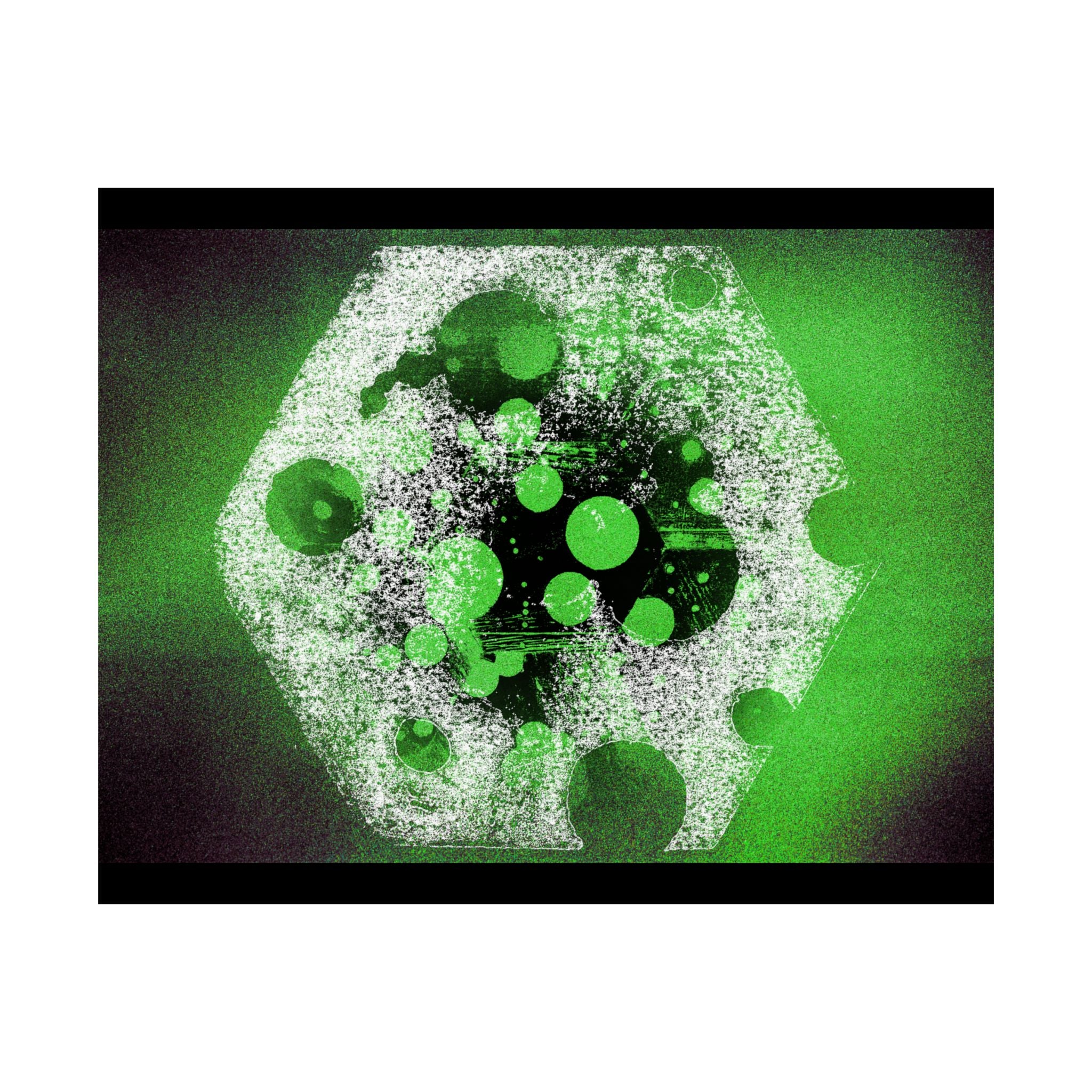 Abstract Green Bubble Matte Poster — Horizontal Modern Art Print