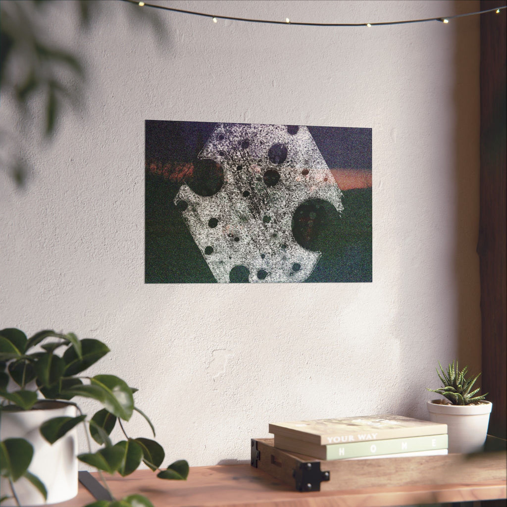 Abstract Moon Crater Matte Horizontal Poster — Surreal Celestial Art Print