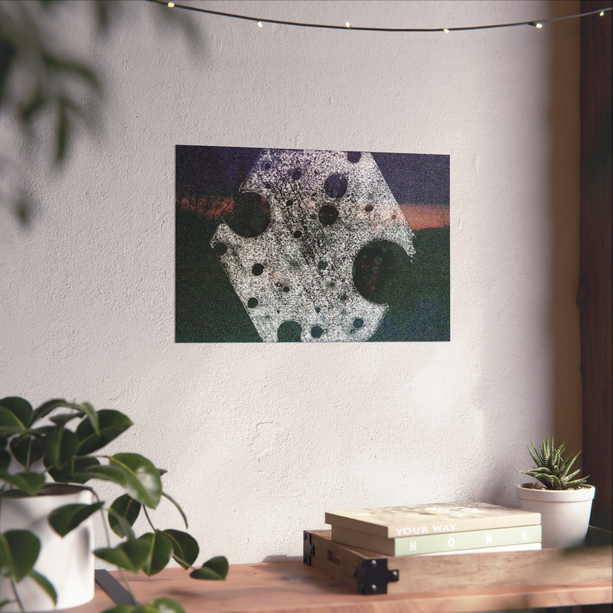 Abstract Moon Crater Matte Horizontal Poster — Surreal Celestial Art Print