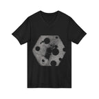 Hex Moon Graphic Tee Design Hex12 — Distressed Space Cheese Vintage Astronomy V-Neck T-Shirt