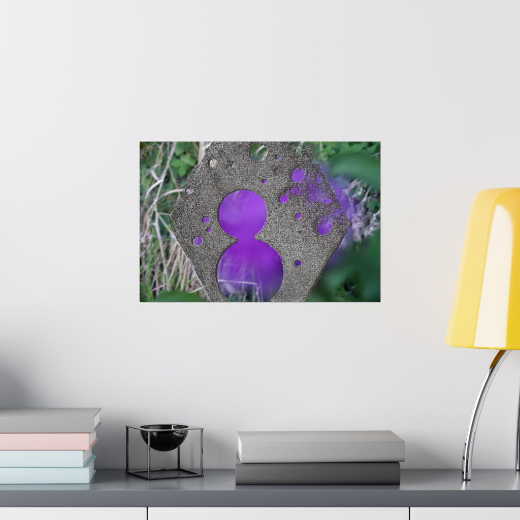 Paarse abstracte bokeh-uitgesneden poster | Matte horizontale poster 