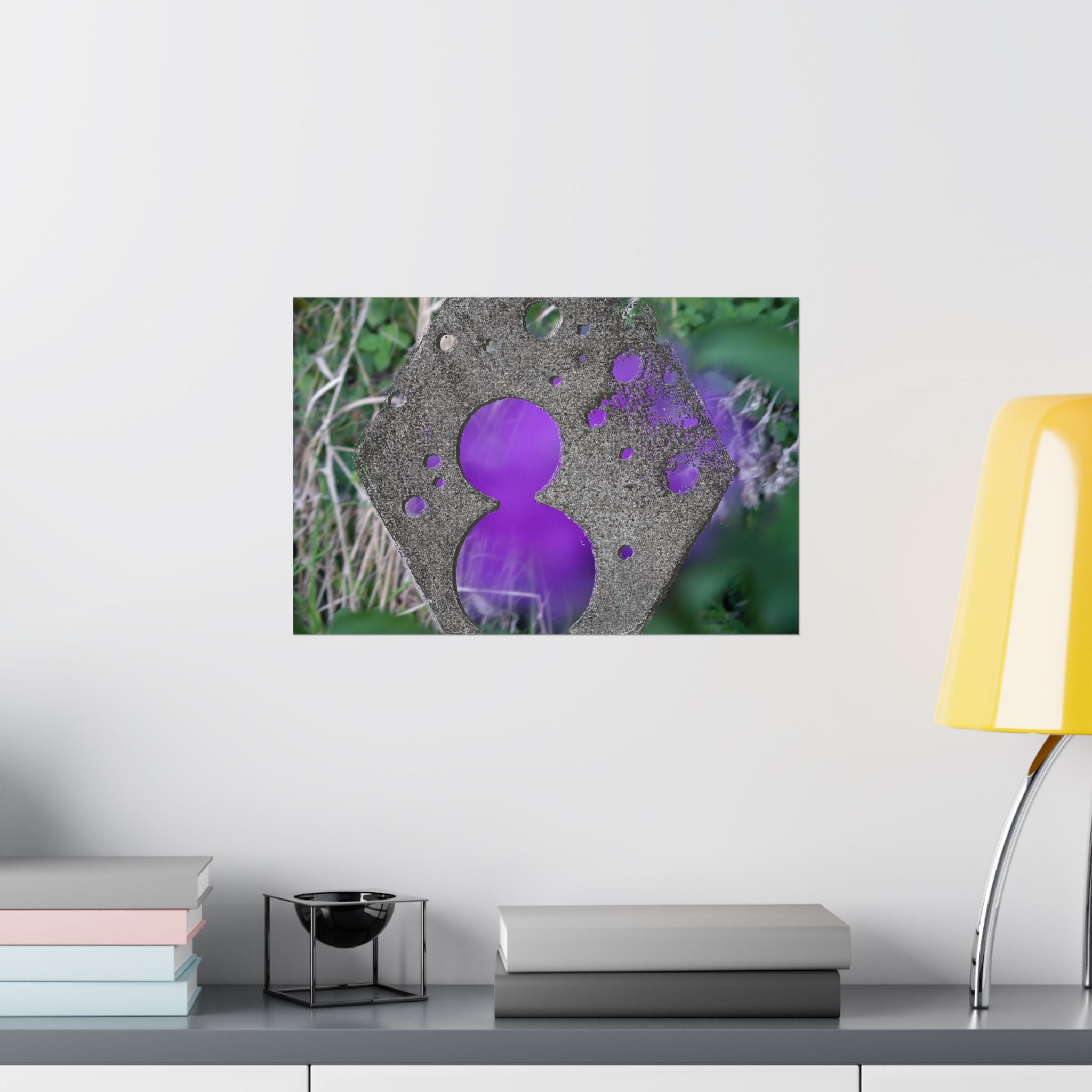 Paarse abstracte bokeh-uitgesneden poster | Matte horizontale poster 