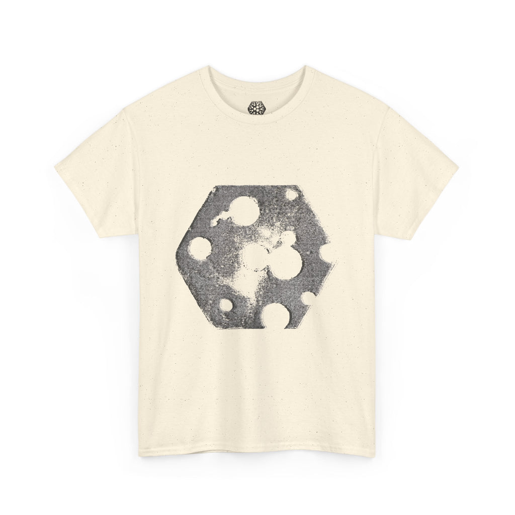 Hexagon Circles Graphic Tee — Digital Manual Print Art
