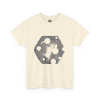 Hexagon Circles Graphic Tee — Digital Manual Print Art