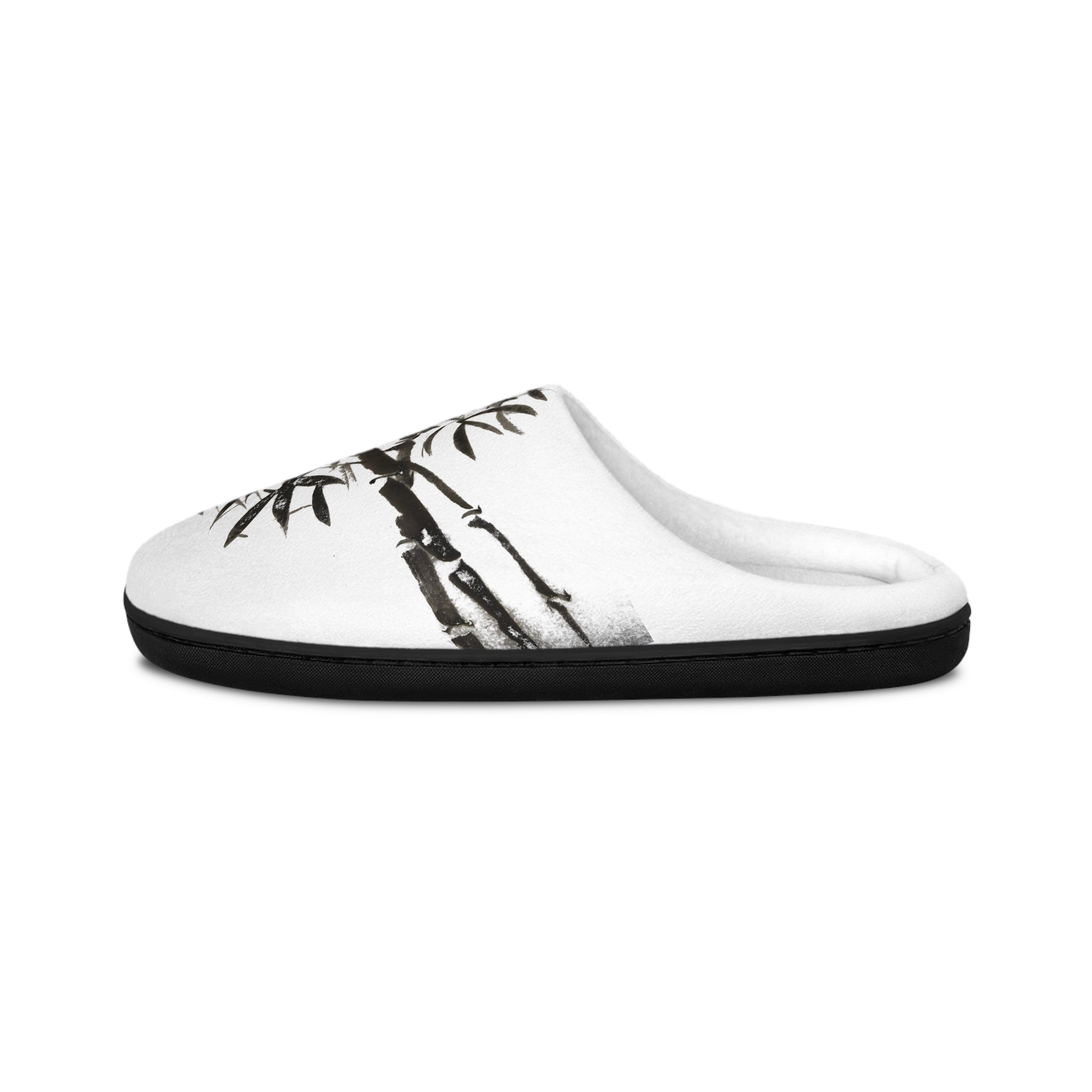 Bamboo Brushstroke Women's Indoor Slippers – Minimalist Zen House Shoes