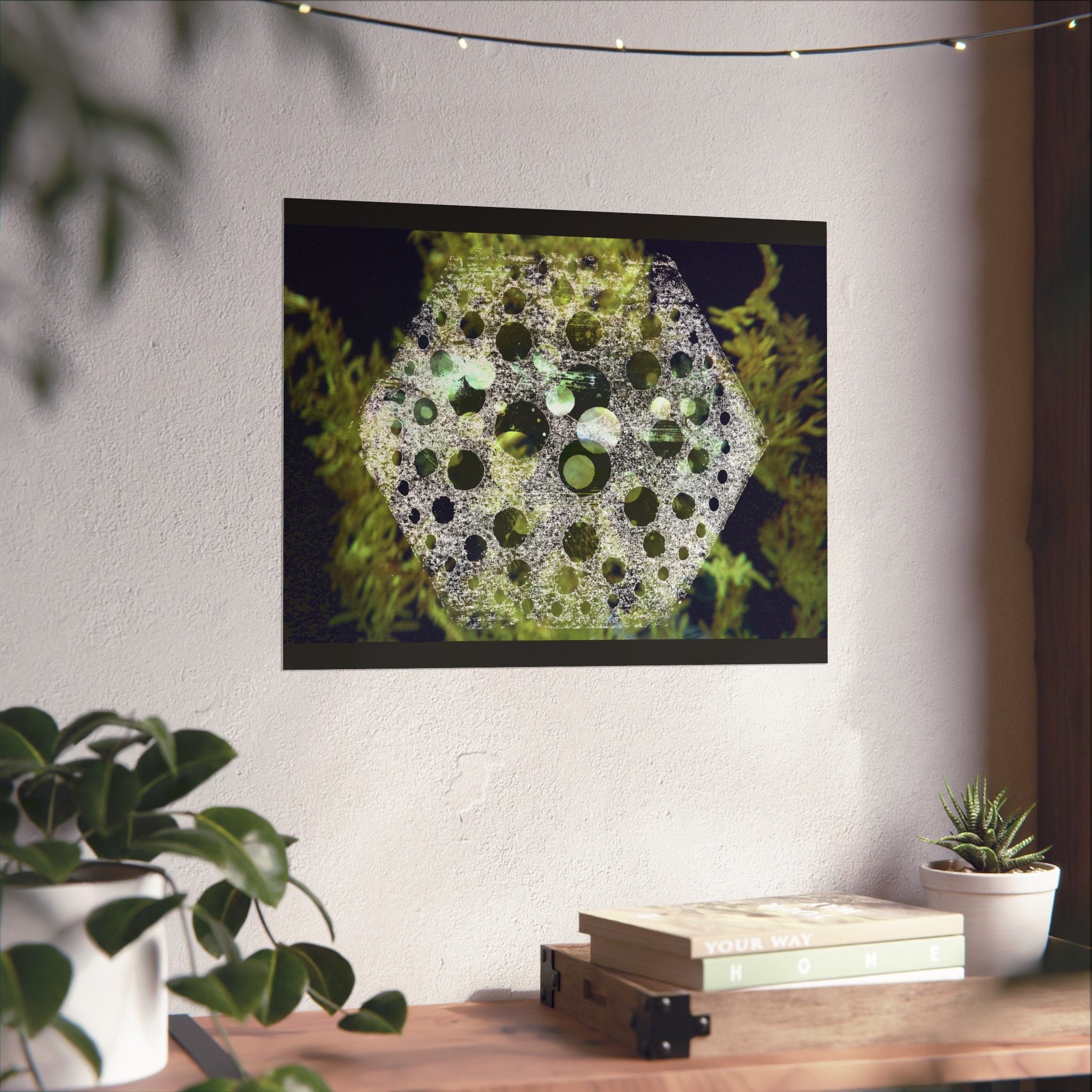 Abstract Green Bubble Art Poster — Matte Horizontal Wall Print