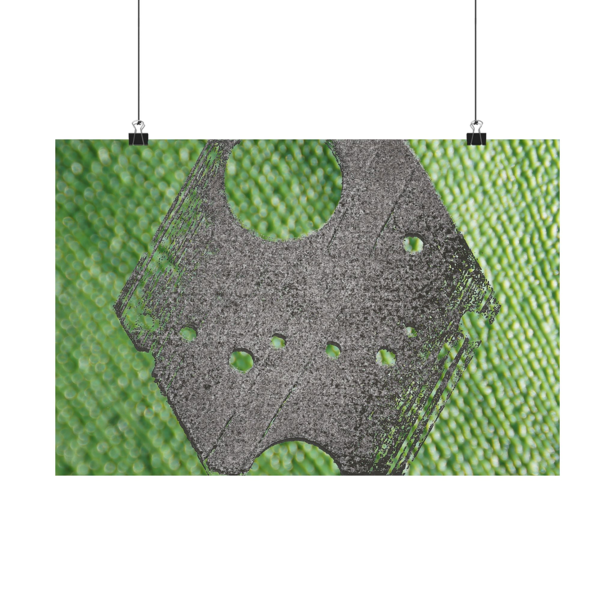 Vintage Razor Blade Poster Matte Horizontal | Macro Texture Wall Art