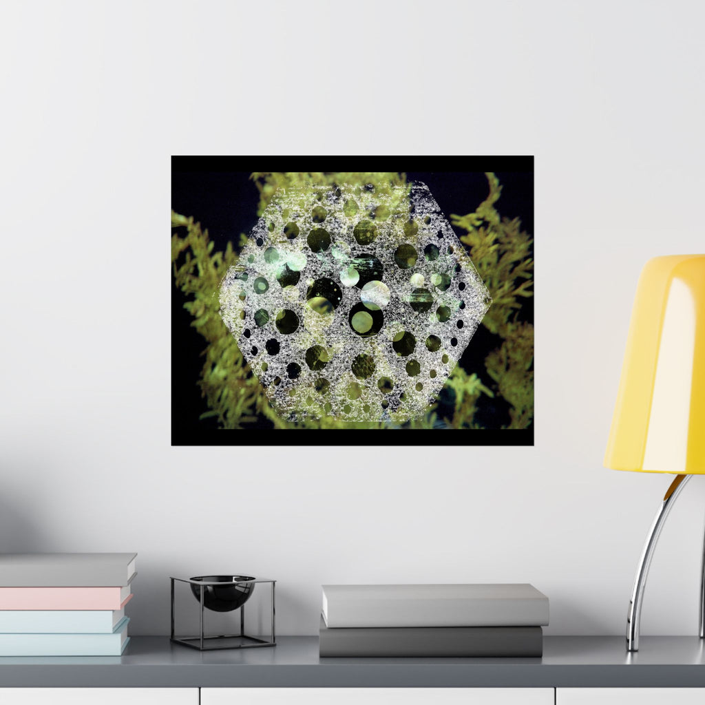 Abstract Green Bubble Art Poster — Matte Horizontal Wall Print