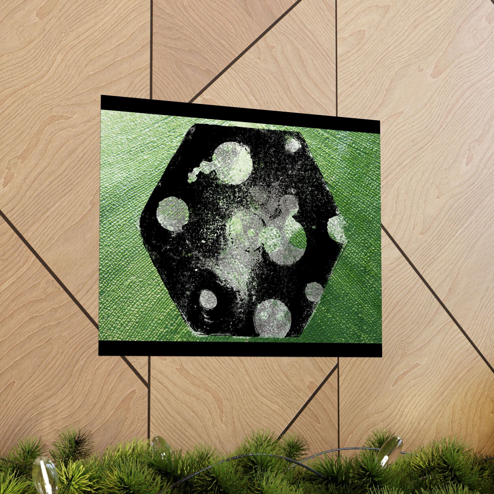 Abstract Green Dice Matte Poster — Geometric Art Print