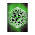 Abstracte groene zeshoekige poster — Geometrische sciencefiction muurdecoratie 
