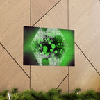 Abstract Neon Green Geometric Poster — Matte Horizontal Art Print