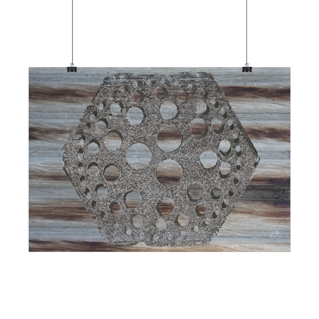 Rustic Honeycomb Poster Matte Vertical Poster | Hexagon Wall Art, Barn Wood Texture