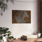 Matte horizontale poster — Horizontale kunst met metalen textuur van een kathedraalplafond 