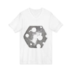 Hex Moon Graphic Tee Design Hex12 — Distressed Space Cheese Vintage Astronomy V-Neck T-Shirt