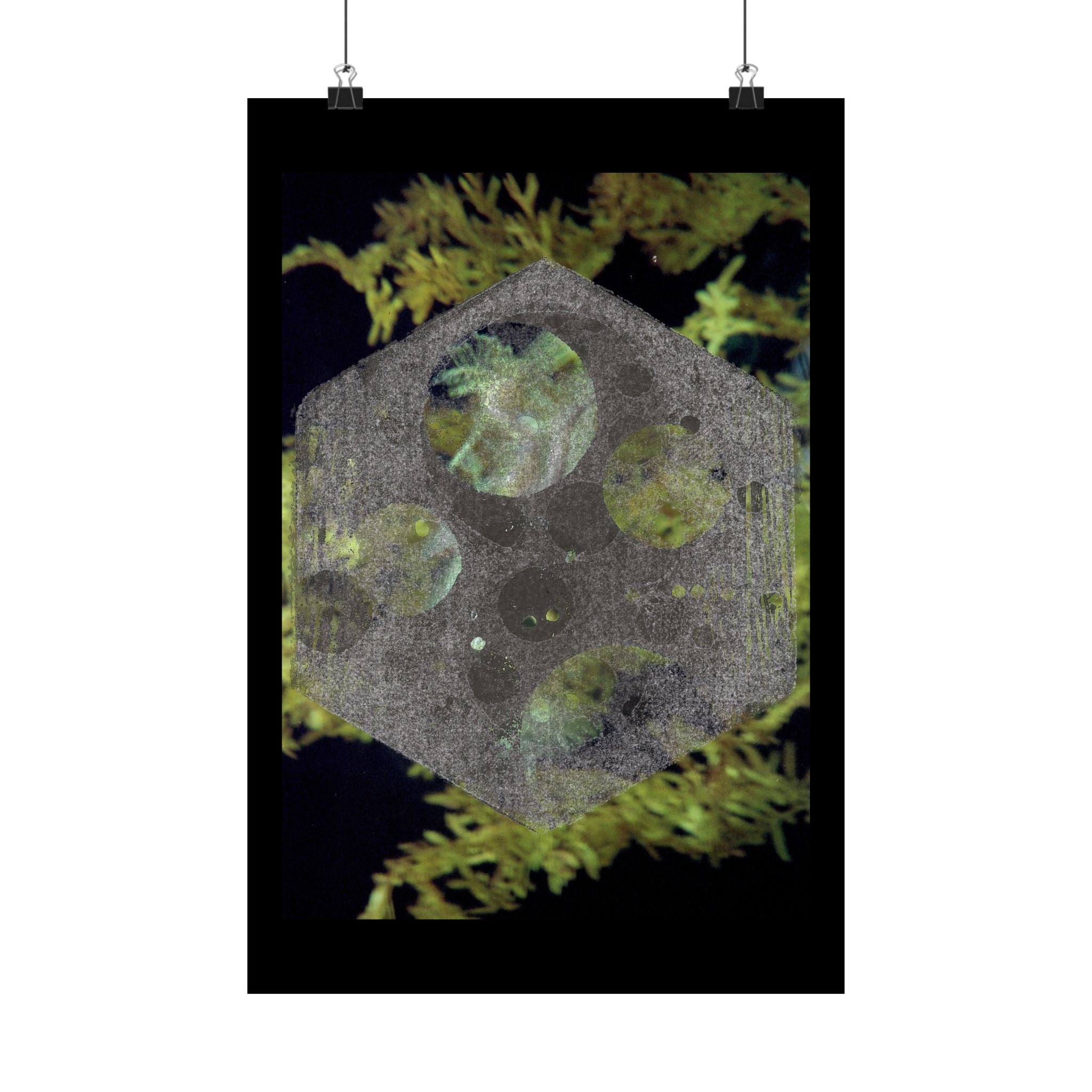 Abstract Hexagon Galaxy Poster — Matte Vertical Art Print