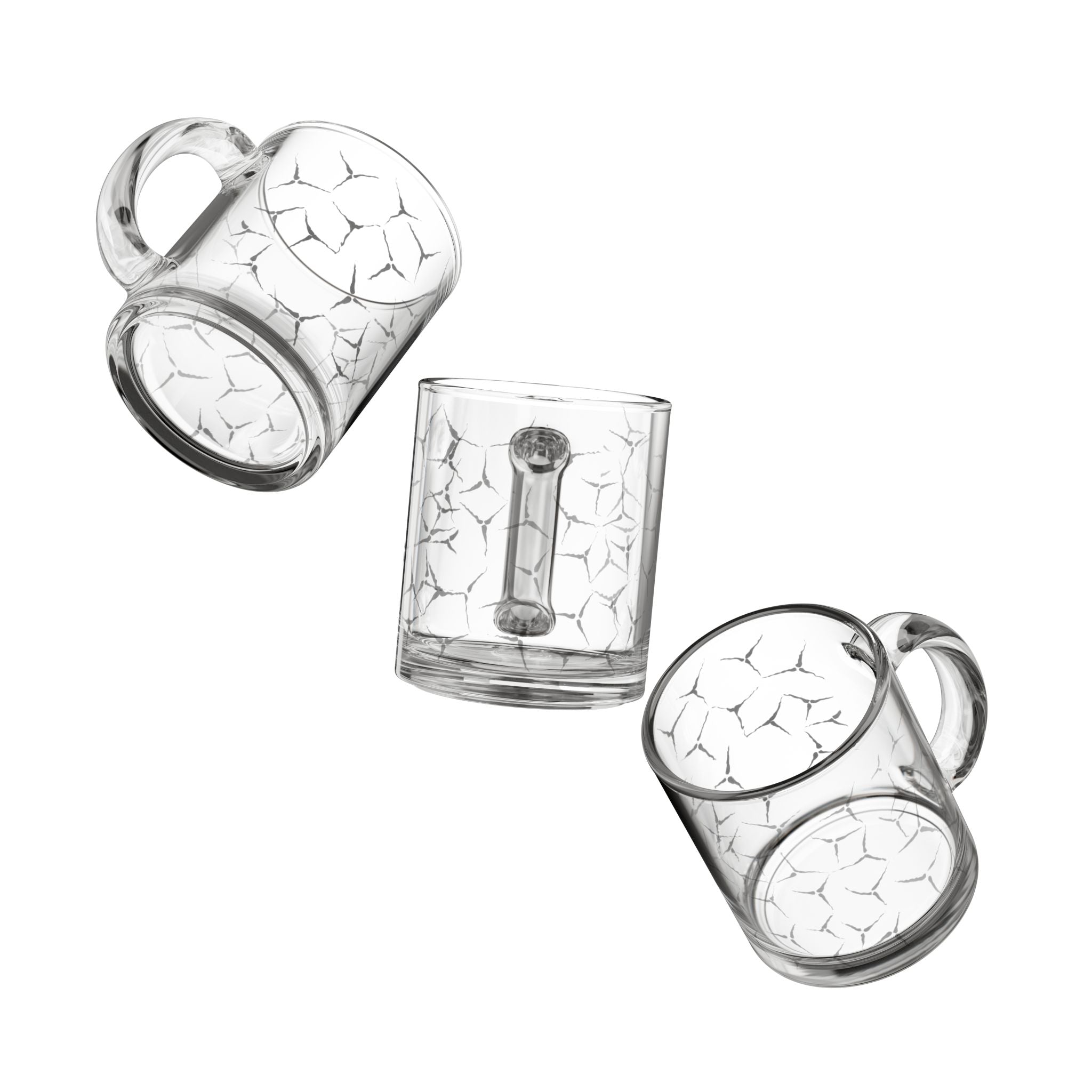 Koffiemok van 280 ml (10 oz) van gebarsten glas — Transparante drankbeker met textuur 