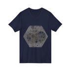 Hex Moon Graphic Tee Design Hex13 — Distressed Space Cheese Vintage Astronomy V-Neck T-Shirt