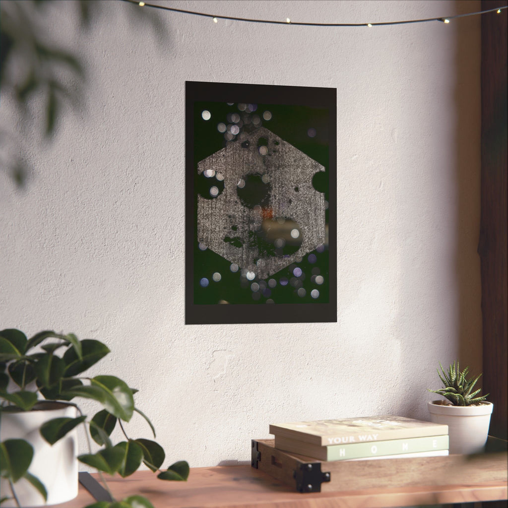 Night Lights Matte Poster — Hexagon Bokeh Abstract Art