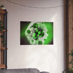 Abstract Green Bubble Matte Poster — Horizontal Modern Art Print