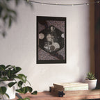 Abstract Hexagon Art Poster — Grunge Black & Gray Matte Vertical Print