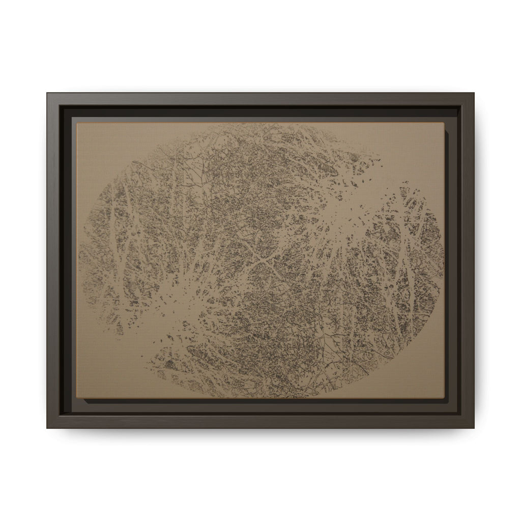 Framed Matte Canvas Print, no 11 — Twin Tree Wood-Carving Reproduction (Taupe & Arrowtown)