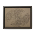 Framed Matte Canvas Print, no 11 — Twin Tree Wood-Carving Reproduction (Taupe & Arrowtown)