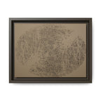 Framed Matte Canvas Print, no 11 — Twin Tree Wood-Carving Reproduction (Taupe & Arrowtown)