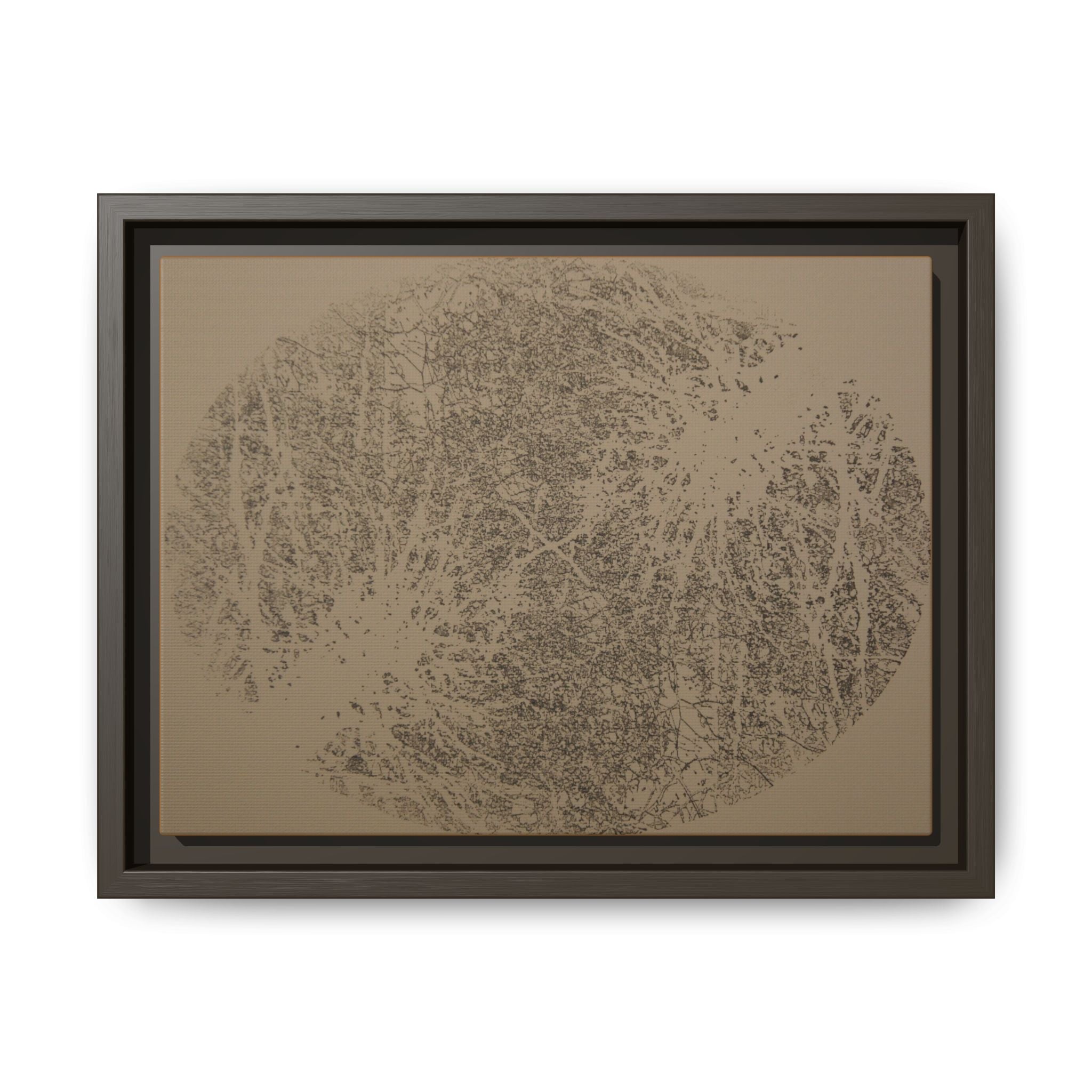 Framed Matte Canvas Print, no 11 — Twin Tree Wood-Carving Reproduction (Taupe & Arrowtown)