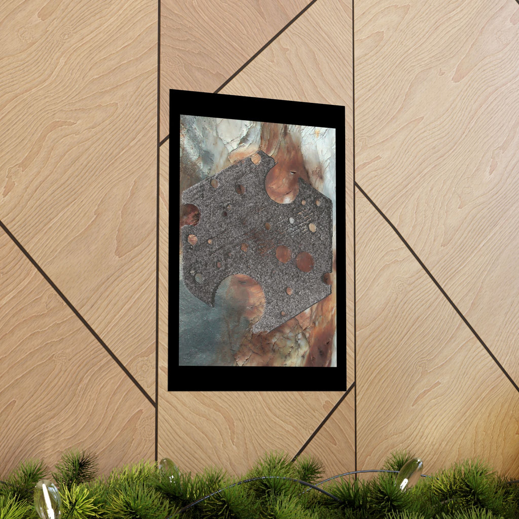 Abstract Rust & Stone Matte Poster — Industrial Geode Wall Art