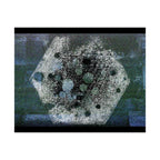 Abstract Hexagon Collage Matte Poster — Moody Blue Geometric Wall Art