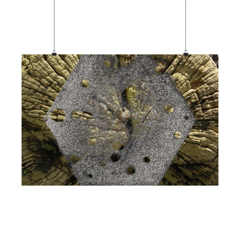 Weathered Tree Cross-Section Poster | Matte Horizontal Wall Art