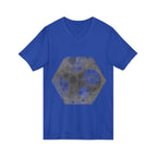 Hex Moon Graphic Tee Design Hex13 — Distressed Space Cheese Vintage Astronomy V-Neck T-Shirt